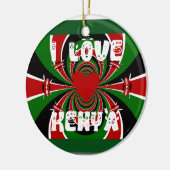 I Liebe Heart Kenya: Dynamische Flaggenkunst Keramikornament (Links)