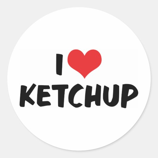 I Liebe Heart Ketchup - Catsup Lover Runder Aufkleber (Vorderseite)
