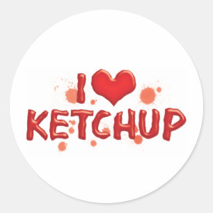 I Liebe Heart Ketchup - Catsup Lover Runder Aufkleber