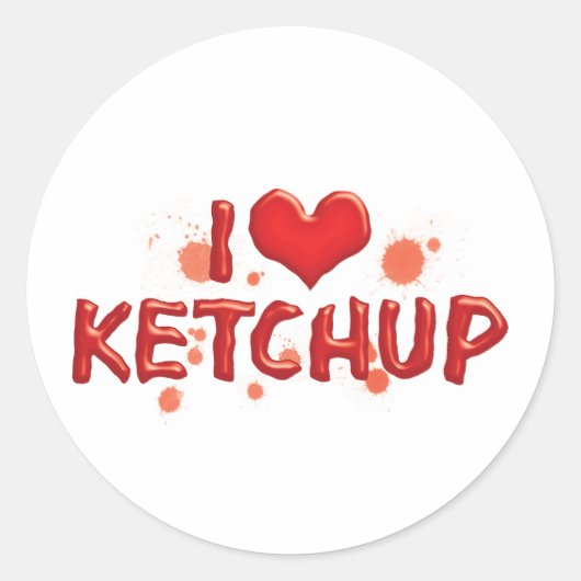 I Liebe Heart Ketchup - Catsup Lover Runder Aufkleber (Vorderseite)