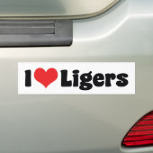 I Liebe Heart Ligers Autoaufkleber (Auf Auto)