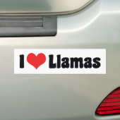I Liebe Heart Llamas Autoaufkleber (Auf Auto)