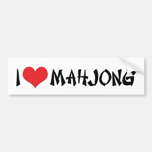 I Liebe Heart Mahjong - Mah Jong Lover Autoaufkleber (Vorne)