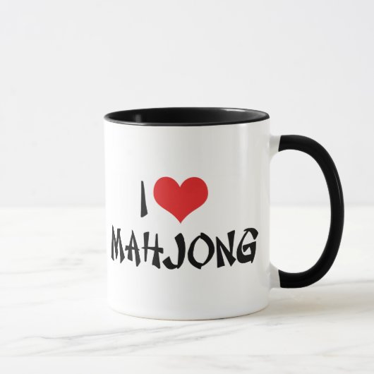 I Liebe Heart Mahjong - Mah Jong Lover Tasse (Rechts)