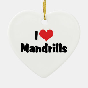 I Liebe Heart Mandrills Keramikornament