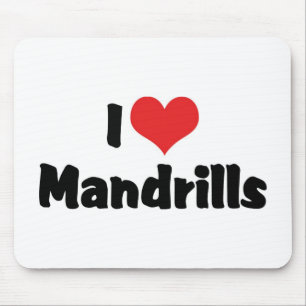 I Liebe Heart Mandrills Mousepad