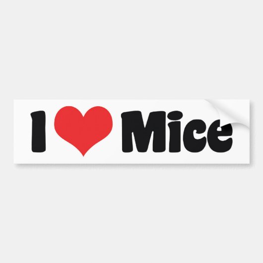 I Liebe Heart Mice - Maus Lover Autoaufkleber (Vorne)