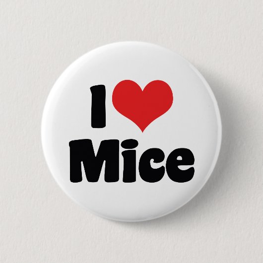 I Liebe Heart Mice - Maus Lover Button (Vorderseite)