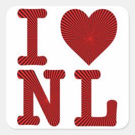 I LIEBE HEART NL NEWFOUNDLAND AND LABRADOR QUADRATISCHER AUFKLEBER