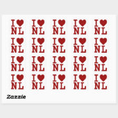 I LIEBE HEART NL NEWFOUNDLAND AND LABRADOR QUADRATISCHER AUFKLEBER (Blatt)