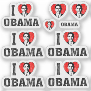 I Liebe Heart Obama Contut Cut Set Aufkleber