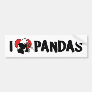I Liebe Heart Pandas - Panda Lover Autoaufkleber
