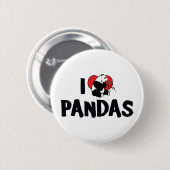 I Liebe Heart Pandas - Panda Lover Button (Vorne & Hinten)