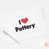 I Liebe Heart Pottery - Clay Lover Ovaler Aufkleber (Umschlag)