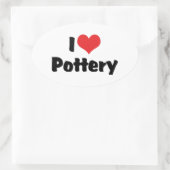 I Liebe Heart Pottery - Clay Lover Ovaler Aufkleber (Tasche)
