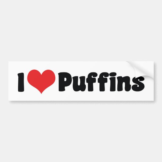 I Liebe Heart Puffins Autoaufkleber (Vorne)