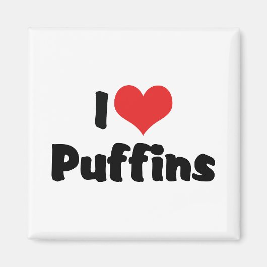 I Liebe Heart Puffins Magnet (Vorne)