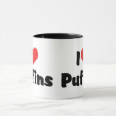 I Liebe Heart Puffins Tasse (Zentrum)