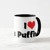 I Liebe Heart Puffins Tasse (VorderseiteRechts)