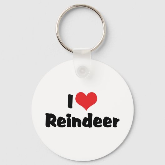 I Liebe Heart Rentier Schlüsselanhänger (Vorderseite)