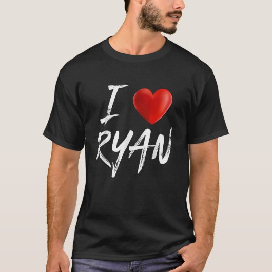 I Liebe Heart RYAN Familienname T-Shirt (Vorderseite)