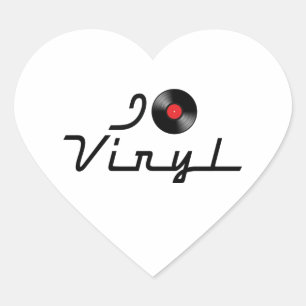 I Liebe Heart Vinyl - DJ Record Album Lover Herz-Aufkleber