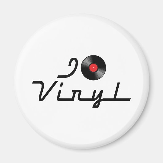 I Liebe Heart Vinyl - DJ Record Album Lover Magnet (Vorne)