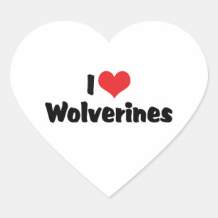 I Liebe Heart Wolverines Herz-Aufkleber