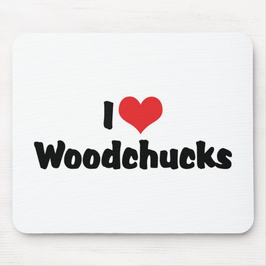 I Liebe Heart Woodchucks Mousepad (Vorne)