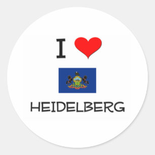 I Liebe Heidelberg Pennsylvania Runder Aufkleber