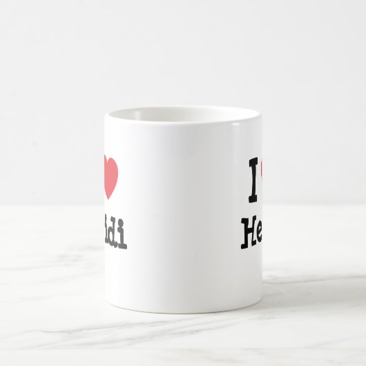 I Liebe Heidi Herzstück T - Shirt Kaffeetasse (Mittel)