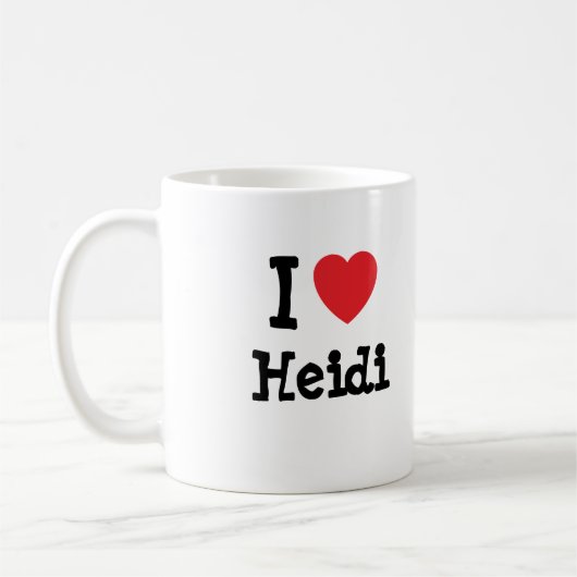 I Liebe Heidi Herzstück T - Shirt Kaffeetasse (Links)