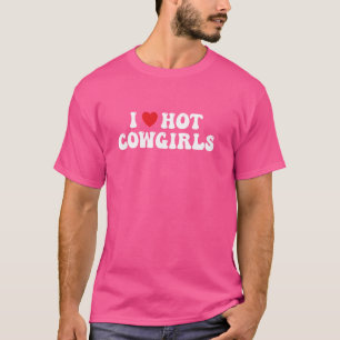 I Liebe heiße Cowgirls Rotes Herzkraut Western Rot T-Shirt