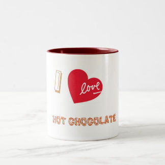 I LIEBE-HEISSE SCHOKOLADE ZWEIFARBIGE TASSE