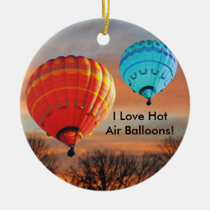 I Liebe-Heißluft-Ballone Keramikornament