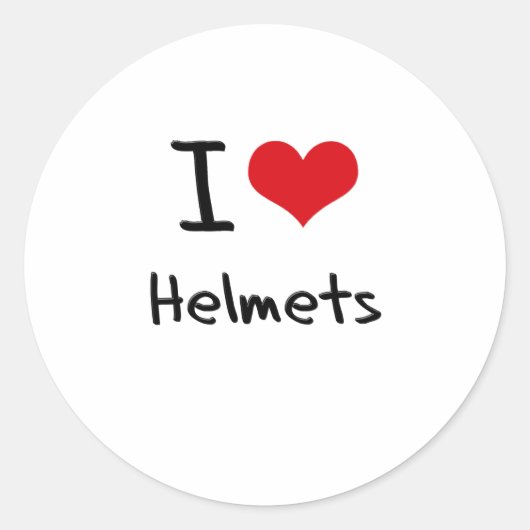 I Liebe Helmets Runder Aufkleber (Vorderseite)