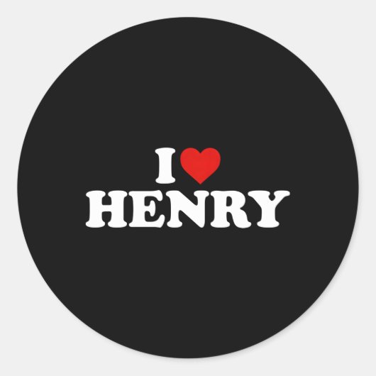 I Liebe Henry He Runder Aufkleber (Vorderseite)