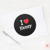 I Liebe Henry T - Shirt Runder Aufkleber (Umschlag)