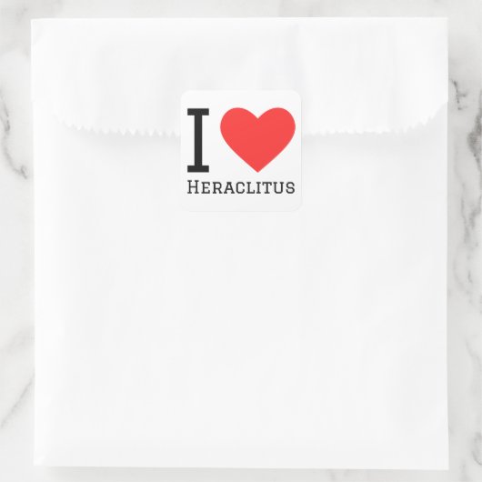 I Liebe Heraclitus Quadratischer Aufkleber (Tasche)