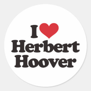 I Liebe Herbert Hoover Runder Aufkleber