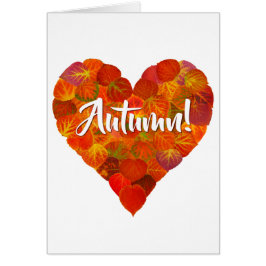 I Liebe Herbst, Bold - Red Aspen Leaf Herz 1