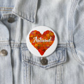I Liebe Herbst, Bold - Red Aspen Leaf Herz 1 Button (Beispiel)