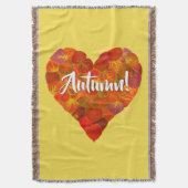 I Liebe Herbst, Bold - Red Aspen Leaf Herz 1 Decke (Vorderseite Vertikal)
