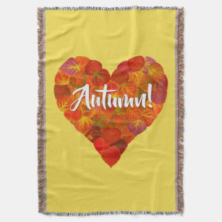 I Liebe Herbst, Bold - Red Aspen Leaf Herz 1 Decke