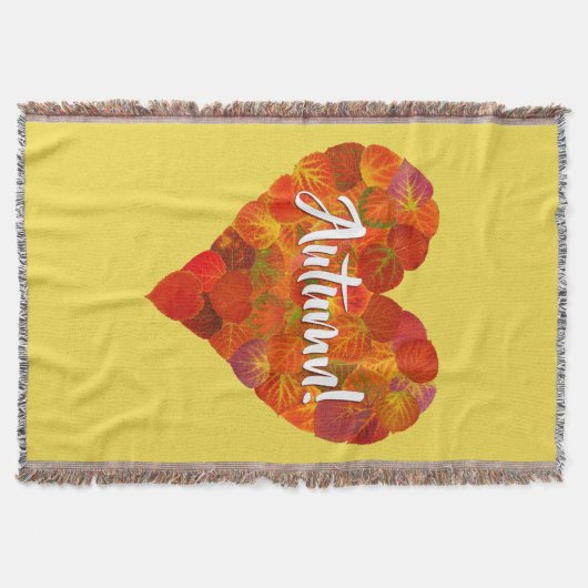 I Liebe Herbst, Bold - Red Aspen Leaf Herz 1 Decke (Vorderseite)