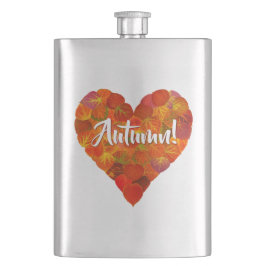 I Liebe Herbst, Bold - Red Aspen Leaf Herz 1 Flachmann