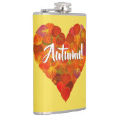 I Liebe Herbst, Bold - Red Aspen Leaf Herz 1 Flachmann (Rechts)