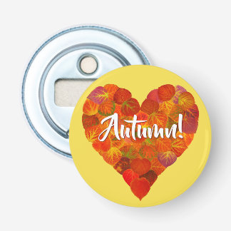 I Liebe Herbst, Bold - Red Aspen Leaf Herz 1 Flaschenöffner