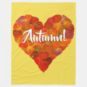 I Liebe Herbst, Bold - Red Aspen Leaf Herz 1 Fleecedecke (Vorderseite)