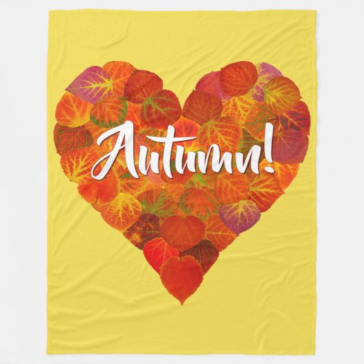 I Liebe Herbst, Bold - Red Aspen Leaf Herz 1 Fleecedecke (Vorderseite)
